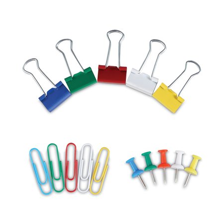 UNIVERSAL Combo Clip Pack, 380 Paper Clips, 280 Push Pins and 46 Binder Clips UNV31203